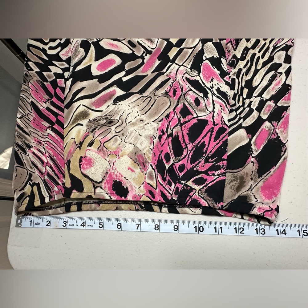 Vtg Y2k 2000s Bias Cut Abstract Midi Skirt Sz S/M… - image 6